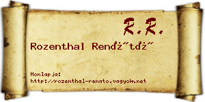 Rozenthal Renátó névjegykártya